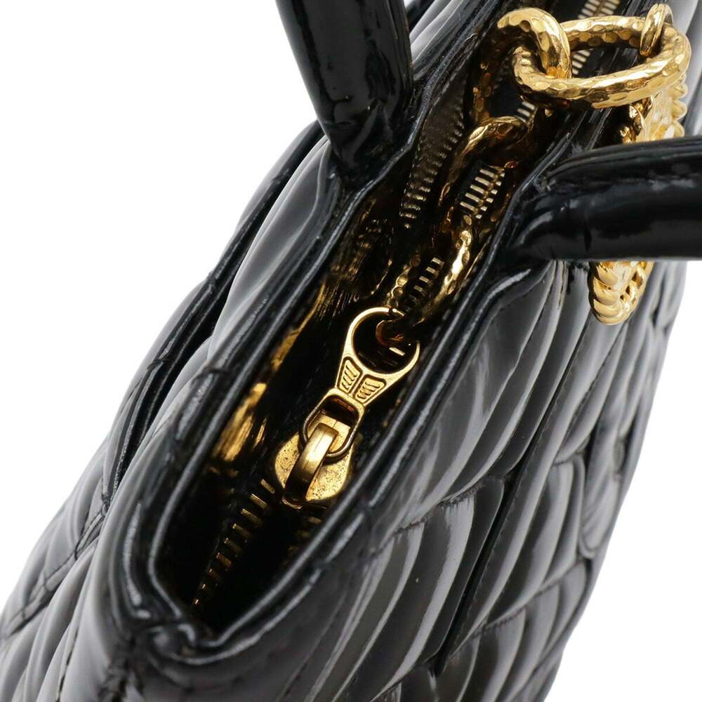 CHANEL Black Leather Logo Shoulder Bag - Picture 5 of 10